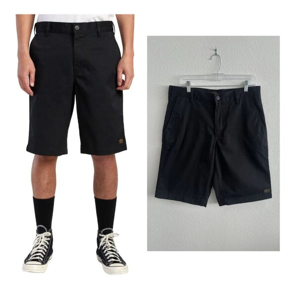 RVCA Mens 32 Americana‎ 22" Chino Shorts Black Work Skate Walk - Picture 1 of 8